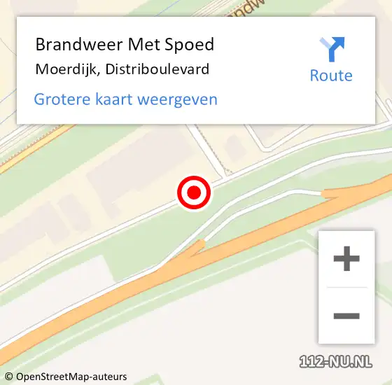 Locatie op kaart van de 112 melding: Brandweer Met Spoed Naar Moerdijk, Distriboulevard op 19 januari 2021 12:11