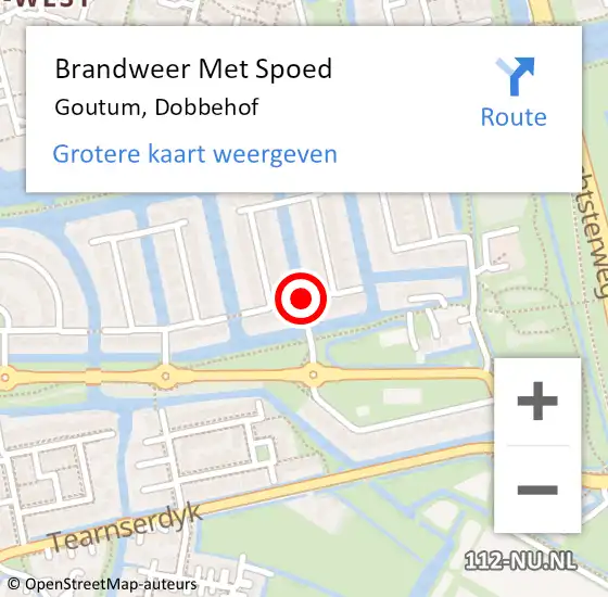 Locatie op kaart van de 112 melding: Brandweer Met Spoed Naar Goutum, Dobbehof op 19 januari 2021 12:47