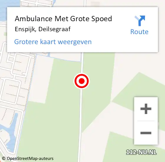 Locatie op kaart van de 112 melding: Ambulance Met Grote Spoed Naar Enspijk, Deilsegraaf op 19 januari 2021 12:53