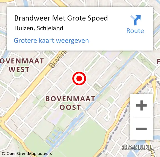 Locatie op kaart van de 112 melding: Brandweer Met Grote Spoed Naar Huizen, Schieland op 19 januari 2021 12:54