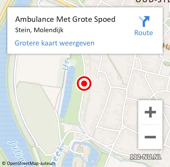 Locatie op kaart van de 112 melding: Ambulance Met Grote Spoed Naar Stein, Molendijk op 19 januari 2021 13:51