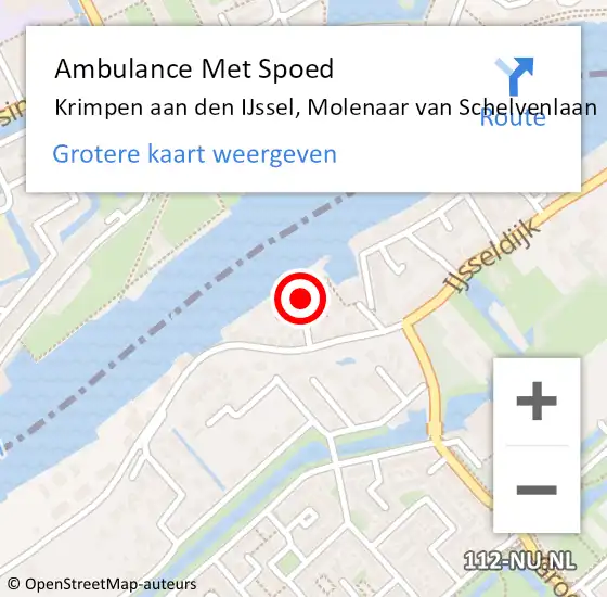 Locatie op kaart van de 112 melding: Ambulance Met Spoed Naar Krimpen aan den IJssel, Molenaar van Schelvenlaan op 19 januari 2021 14:50