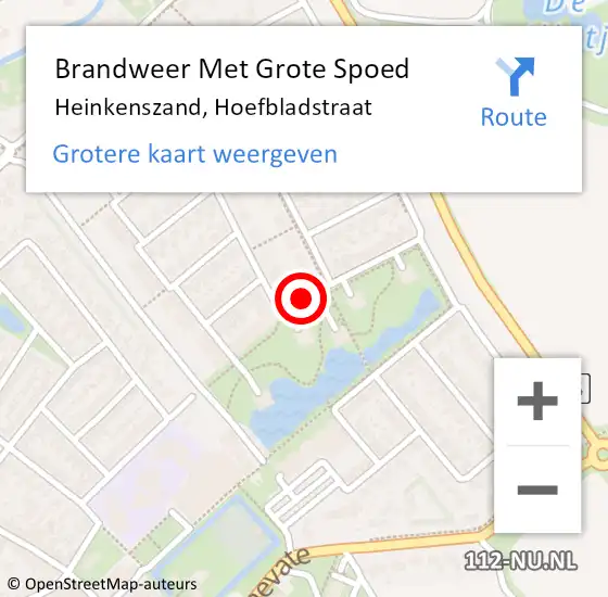 Locatie op kaart van de 112 melding: Brandweer Met Grote Spoed Naar Heinkenszand, Hoefbladstraat op 31 mei 2014 05:46