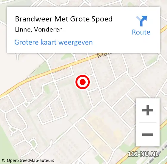 Locatie op kaart van de 112 melding: Brandweer Met Grote Spoed Naar Linne, Vonderen op 19 januari 2021 16:25