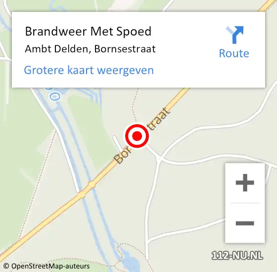 Locatie op kaart van de 112 melding: Brandweer Met Spoed Naar Ambt Delden, Bornsestraat op 19 januari 2021 18:05