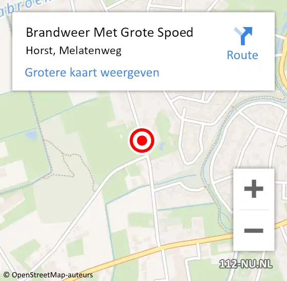 Locatie op kaart van de 112 melding: Brandweer Met Grote Spoed Naar Horst, Melatenweg op 19 januari 2021 20:43