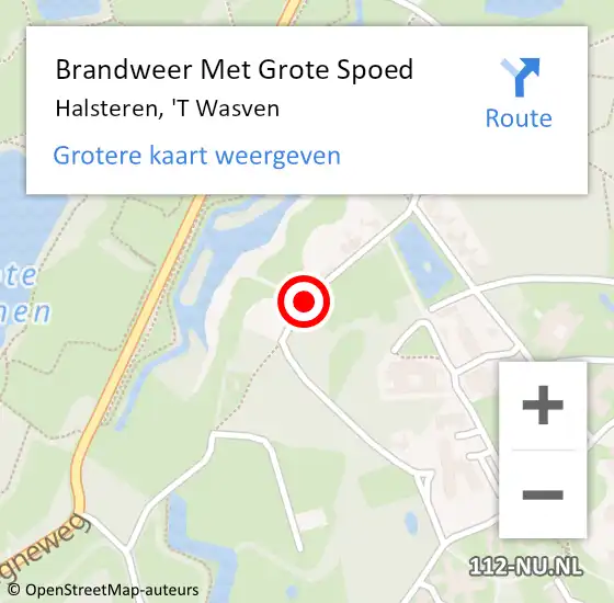 Locatie op kaart van de 112 melding: Brandweer Met Grote Spoed Naar Halsteren, 'T Wasven op 20 januari 2021 07:10