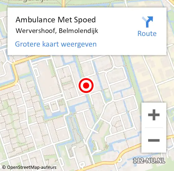 Locatie op kaart van de 112 melding: Ambulance Met Spoed Naar Wervershoof, Belmolendijk op 20 januari 2021 08:15