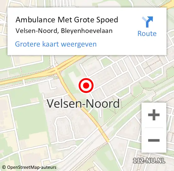 Locatie op kaart van de 112 melding: Ambulance Met Grote Spoed Naar Velsen-Noord, Bleyenhoevelaan op 20 januari 2021 08:34