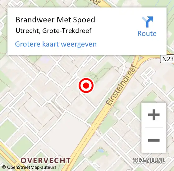 Locatie op kaart van de 112 melding: Brandweer Met Spoed Naar Utrecht, Grote-Trekdreef op 20 januari 2021 12:39