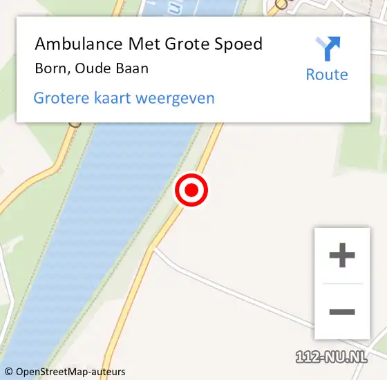 Locatie op kaart van de 112 melding: Ambulance Met Grote Spoed Naar Born, Oude Baan op 20 januari 2021 13:05