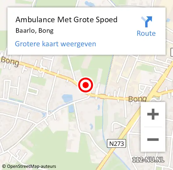Locatie op kaart van de 112 melding: Ambulance Met Grote Spoed Naar Baarlo, Bong op 31 mei 2014 09:36