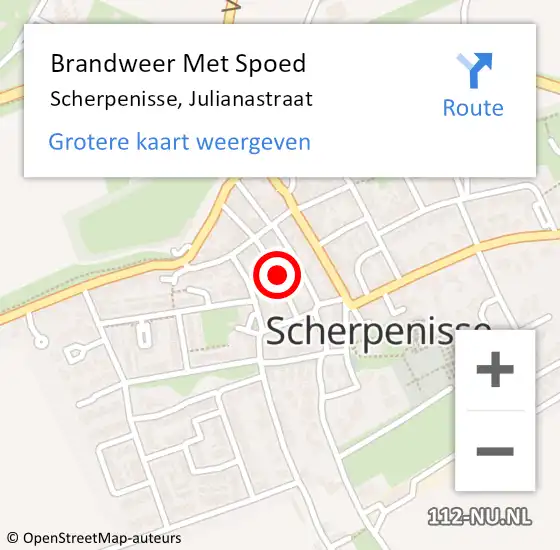 Locatie op kaart van de 112 melding: Brandweer Met Spoed Naar Scherpenisse, Julianastraat op 20 januari 2021 15:21