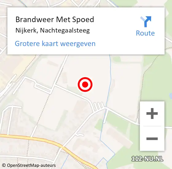 Locatie op kaart van de 112 melding: Brandweer Met Spoed Naar Nijkerk, Nachtegaalsteeg op 20 januari 2021 17:23