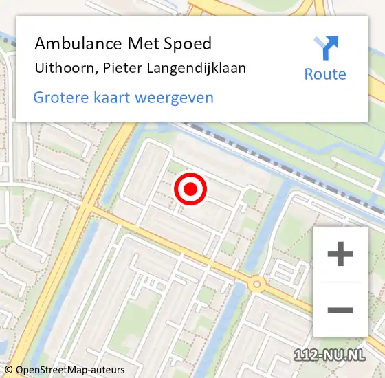 Locatie op kaart van de 112 melding: Ambulance Met Spoed Naar Uithoorn, Pieter Langendijklaan op 20 januari 2021 20:38