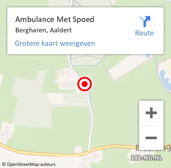 Locatie op kaart van de 112 melding: Ambulance Met Spoed Naar Bergharen, Aaldert op 20 januari 2021 22:27