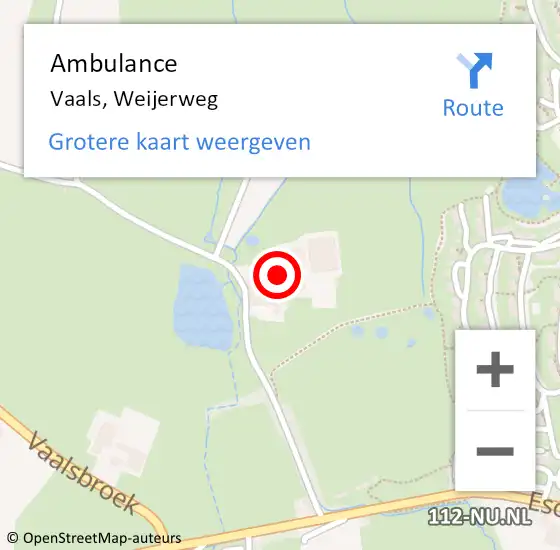 Locatie op kaart van de 112 melding: Ambulance Vaals, Weijerweg op 31 mei 2014 10:18