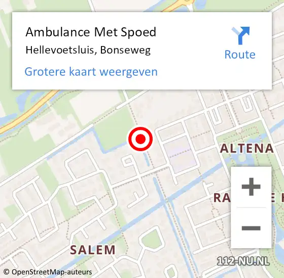 Locatie op kaart van de 112 melding: Ambulance Met Spoed Naar Hellevoetsluis, Bonseweg op 20 januari 2021 23:57