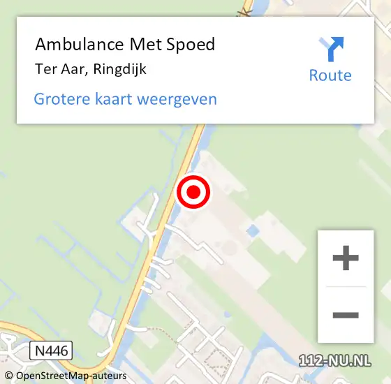 Locatie op kaart van de 112 melding: Ambulance Met Spoed Naar Ter Aar, Ringdijk op 31 mei 2014 10:29