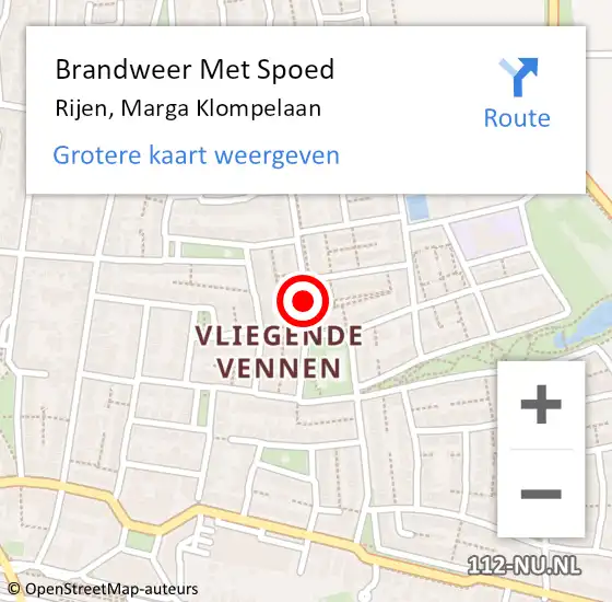Locatie op kaart van de 112 melding: Brandweer Met Spoed Naar Rijen, Marga Klompelaan op 21 januari 2021 03:43