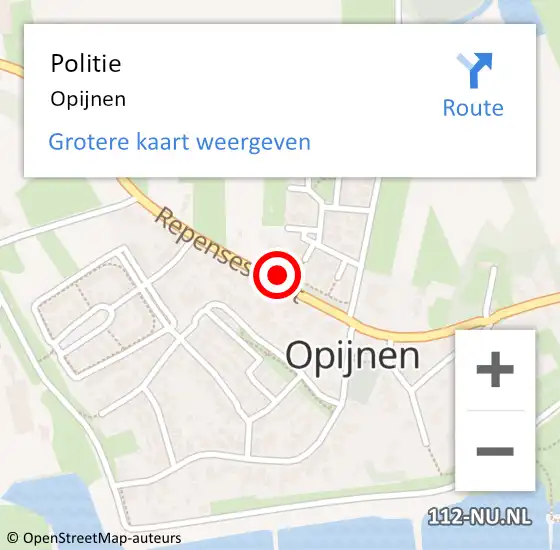 Locatie op kaart van de 112 melding: Politie Opijnen op 21 januari 2021 05:17