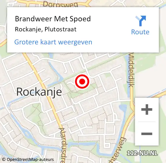 Locatie op kaart van de 112 melding: Brandweer Met Spoed Naar Rockanje, Plutostraat op 21 januari 2021 05:17