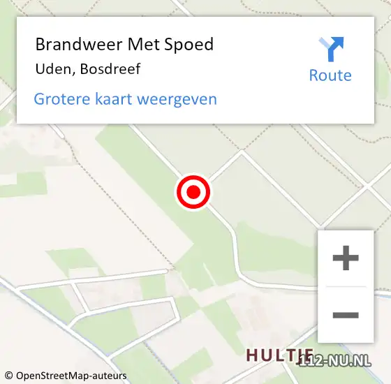 Locatie op kaart van de 112 melding: Brandweer Met Spoed Naar Uden, Bosdreef op 21 januari 2021 05:37