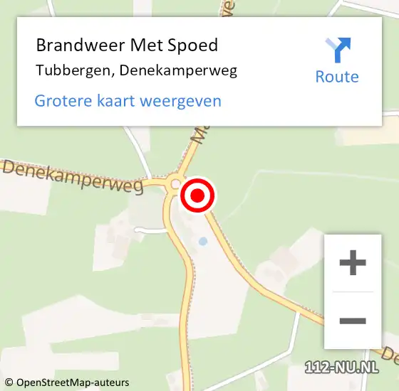 Locatie op kaart van de 112 melding: Brandweer Met Spoed Naar Tubbergen, Denekamperweg op 21 januari 2021 05:41