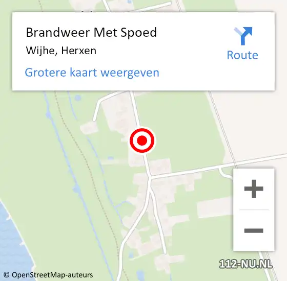 Locatie op kaart van de 112 melding: Brandweer Met Spoed Naar Wijhe, Herxen op 21 januari 2021 05:46