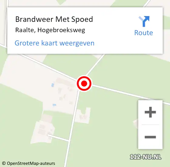 Locatie op kaart van de 112 melding: Brandweer Met Spoed Naar Raalte, Hogebroeksweg op 21 januari 2021 05:51