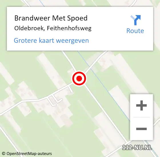 Locatie op kaart van de 112 melding: Brandweer Met Spoed Naar Oldebroek, Feithenhofsweg op 21 januari 2021 05:55