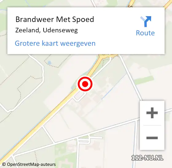 Locatie op kaart van de 112 melding: Brandweer Met Spoed Naar Zeeland, Udenseweg op 21 januari 2021 06:11