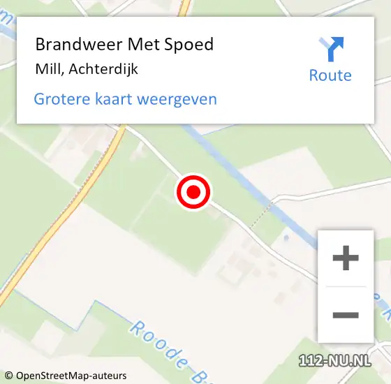 Locatie op kaart van de 112 melding: Brandweer Met Spoed Naar Mill, Achterdijk op 21 januari 2021 06:25