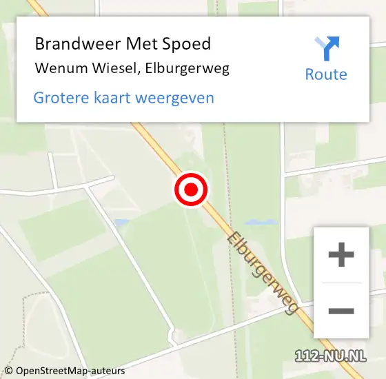 Locatie op kaart van de 112 melding: Brandweer Met Spoed Naar Wenum Wiesel, Elburgerweg op 21 januari 2021 06:30