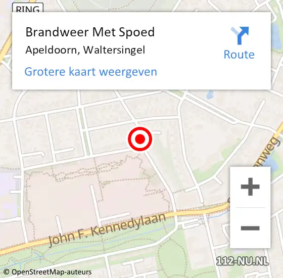 Locatie op kaart van de 112 melding: Brandweer Met Spoed Naar Apeldoorn, Waltersingel op 21 januari 2021 06:32