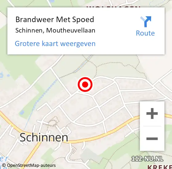 Locatie op kaart van de 112 melding: Brandweer Met Spoed Naar Schinnen, Moutheuvellaan op 21 januari 2021 06:51