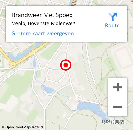 Locatie op kaart van de 112 melding: Brandweer Met Spoed Naar Venlo, Bovenste Molenweg op 21 januari 2021 07:09