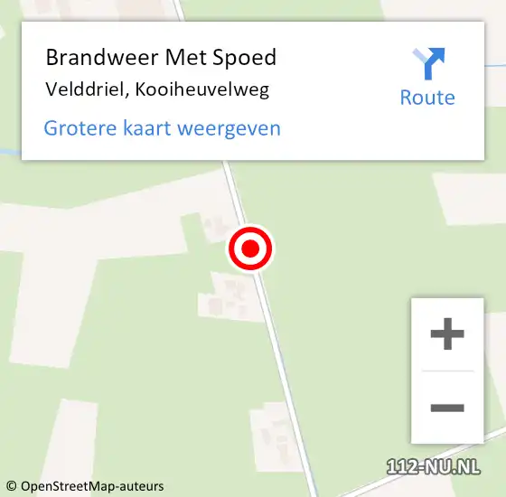 Locatie op kaart van de 112 melding: Brandweer Met Spoed Naar Velddriel, Kooiheuvelweg op 21 januari 2021 07:19