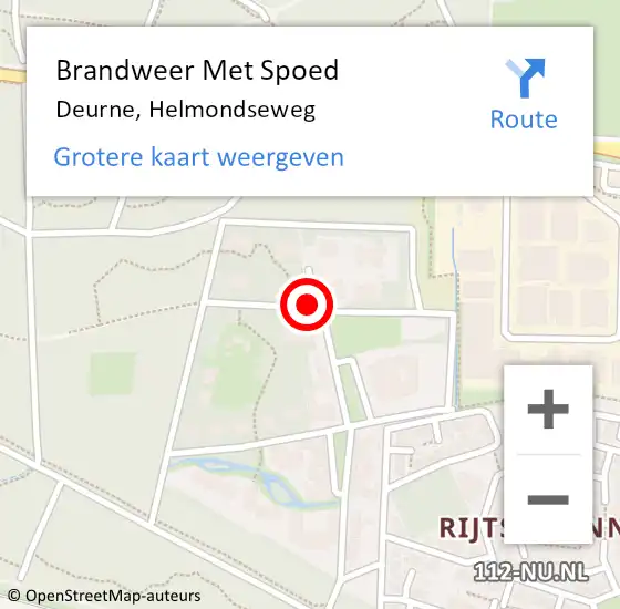 Locatie op kaart van de 112 melding: Brandweer Met Spoed Naar Deurne, Helmondseweg op 21 januari 2021 07:38