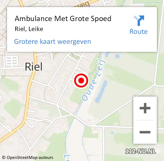 Locatie op kaart van de 112 melding: Ambulance Met Grote Spoed Naar Riel, Leike op 31 mei 2014 10:58