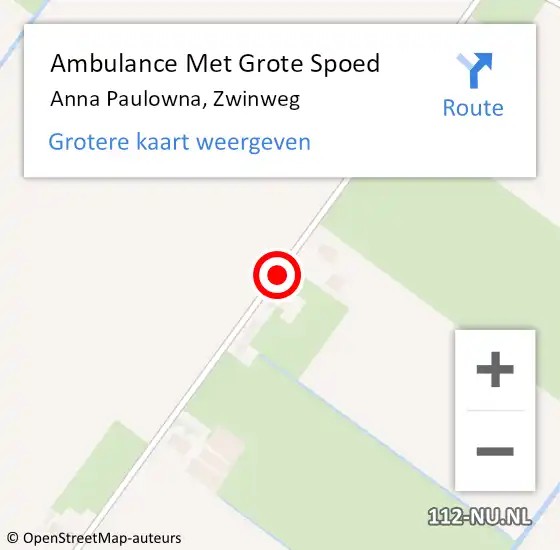 Locatie op kaart van de 112 melding: Ambulance Met Grote Spoed Naar Anna Paulowna, Zwinweg op 21 januari 2021 12:12