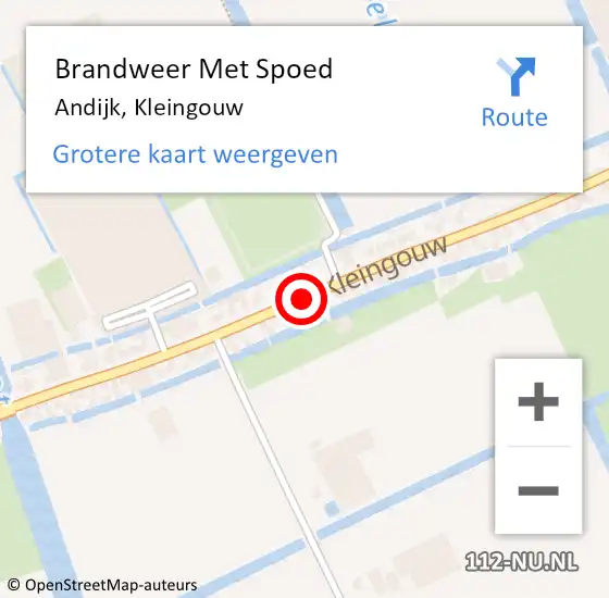 Locatie op kaart van de 112 melding: Brandweer Met Spoed Naar Andijk, Kleingouw op 21 januari 2021 12:34