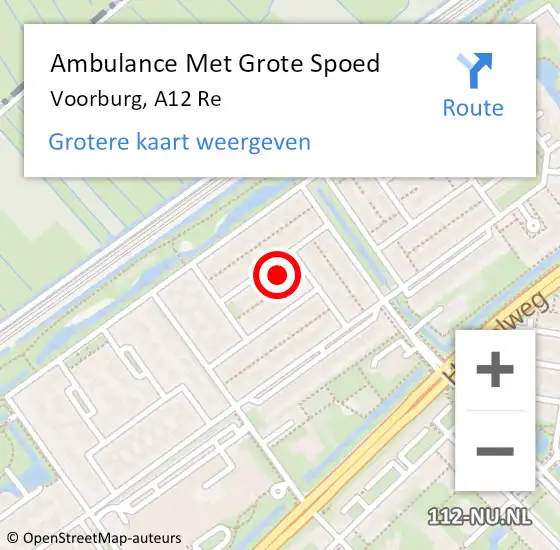 Locatie op kaart van de 112 melding: Ambulance Met Grote Spoed Naar Voorburg, A12 Re op 21 januari 2021 14:11