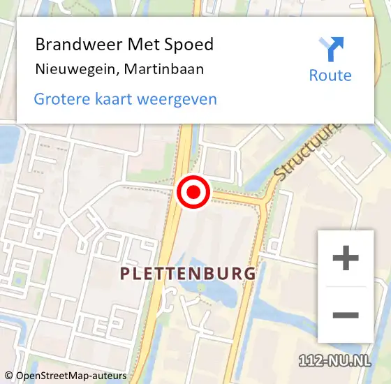 Locatie op kaart van de 112 melding: Brandweer Met Spoed Naar Nieuwegein, Martinbaan op 21 januari 2021 14:21
