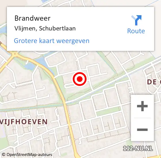 Locatie op kaart van de 112 melding: Brandweer Vlijmen, Schubertlaan op 31 mei 2014 11:32