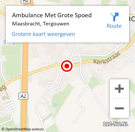 Locatie op kaart van de 112 melding: Ambulance Met Grote Spoed Naar Maasbracht, Tergouwen op 21 januari 2021 14:55