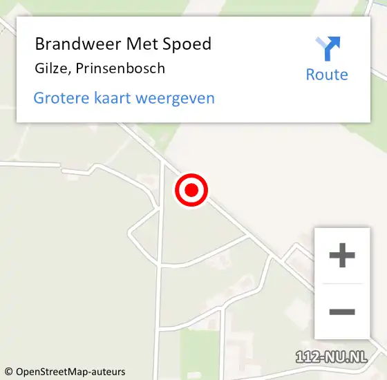 Locatie op kaart van de 112 melding: Brandweer Met Spoed Naar Gilze, Prinsenbosch op 21 januari 2021 15:07