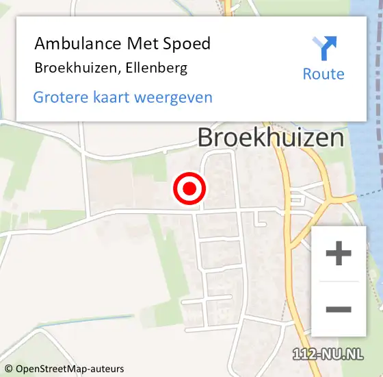 Locatie op kaart van de 112 melding: Ambulance Met Spoed Naar Broekhuizen, Ellenberg op 31 mei 2014 11:51