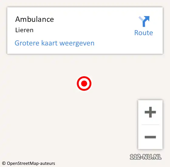 Locatie op kaart van de 112 melding: Ambulance Lieren op 21 januari 2021 17:33