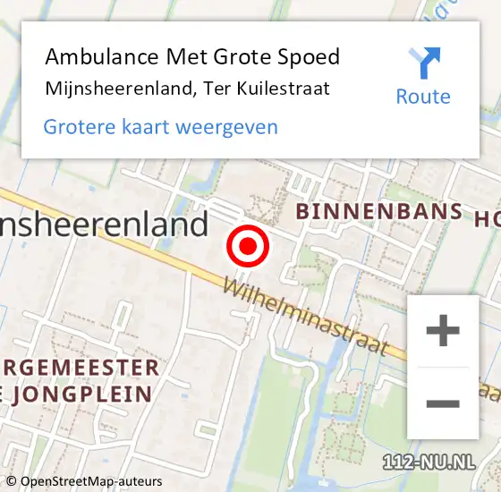 Locatie op kaart van de 112 melding: Ambulance Met Grote Spoed Naar Mijnsheerenland, Ter Kuilestraat op 21 januari 2021 19:14